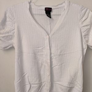 Torrid White Short Sleeve Cardigan